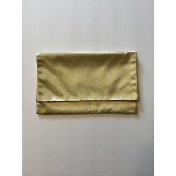 Vintage Christian Dior Foldover Satin Envelope Travel Pouch Neutral Golden Beige - Picture 3 of 4